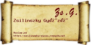 Zsilinszky Győző névjegykártya